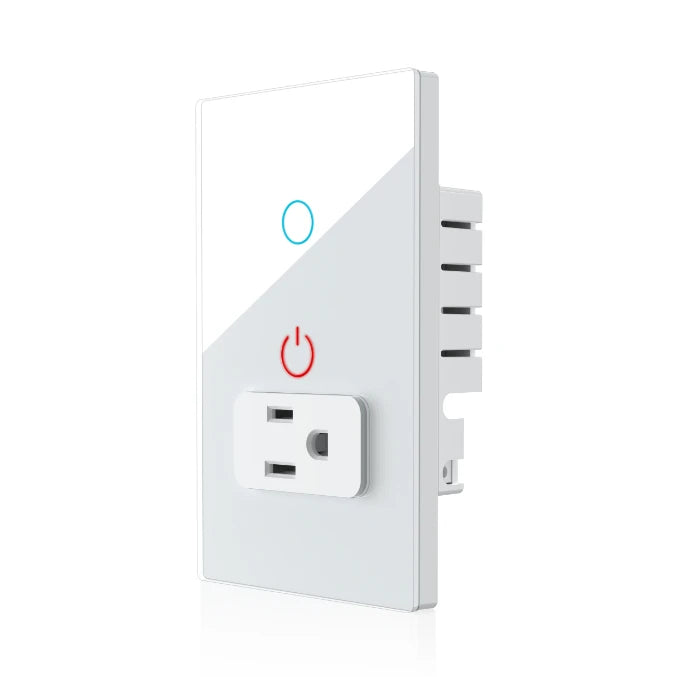 Melery Wifi Smart Tuya Light Switch Stairs Mexico US Wall Socket Plug Outlet Intelligent Glass Panel Remote Alexa Google Home