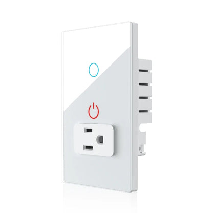 Melery Wifi Smart Tuya Light Switch Stairs Mexico US Wall Socket Plug Outlet Intelligent Glass Panel Remote Alexa Google Home