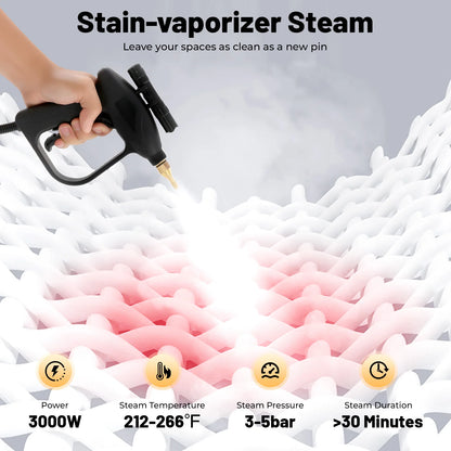 3000W Portable steam cleaner Wet & Dry 3-5bar High Pressure Steam Cleaner Air Conditioner Kitchen Hood Car Cleaning Machine
