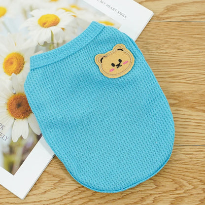 Cat Clothes Waffle Bear Pet Vest Summer Teddy Chihuahua Small Dog Two legged Clothes Cat Puppy Clothes Pet Costume