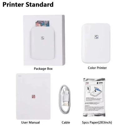 HPRT MT53 Portable Mini Mobile Pocket Printer 2x3 Inch Print Maker Sticky-Backed Photo Paper Bluetooth Mobile Thermal Machine