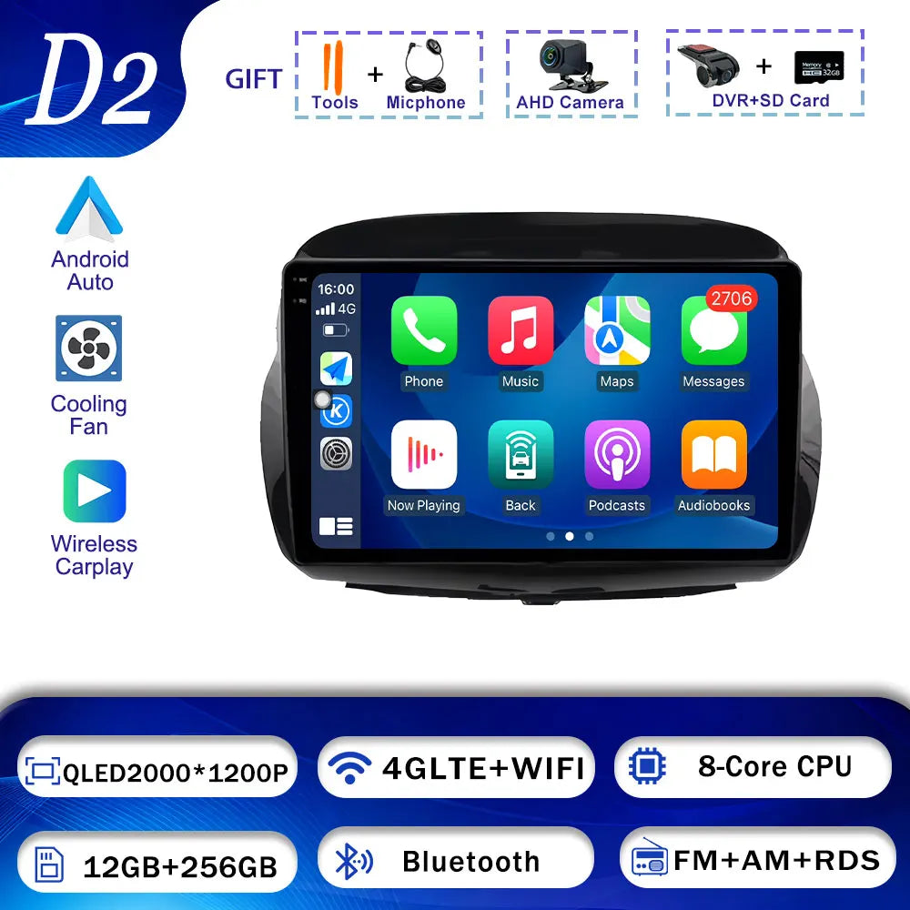 GPS Navigation Android 15 For Honda Edix FRV 2004-2009 BT Carplay Car Radio Multimedia  Head Unit WIFI Video Player 4G DSP Audio