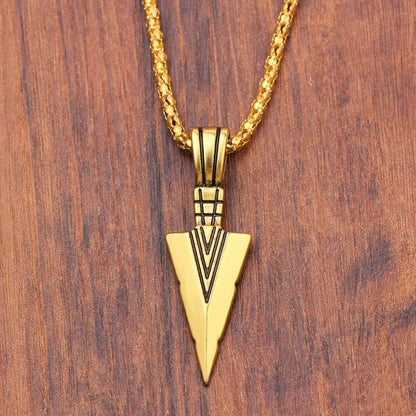 Men Necklace Hip Hop Vintage Arrow Necklace Stainless Steel Hip Hop Pendant Sweater Necklace Gift Jewelry Necklace for Men