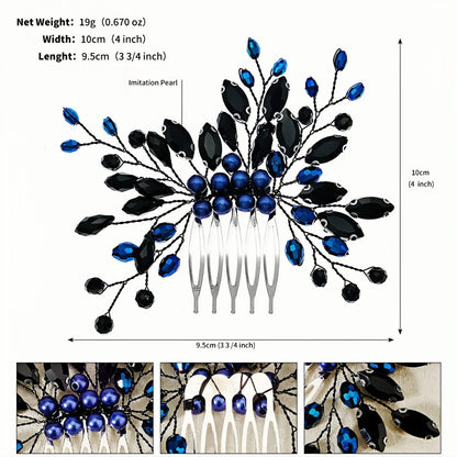 Dark Style Bridal Hair Comb Black Series Wedding Headpiece Hair Accessories Fashionable Holiday Halloween Party Gifts For Women