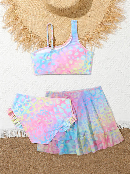 Bikini Girls Swimsuit 2026 New Gradient Sling Children Bikinis Set Three Piece Swimwear Summer Beach Wear Swimming Bathing Suit