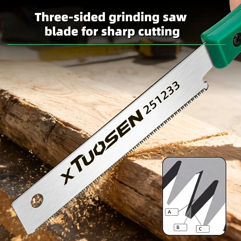 Three-piece or single-piece Japanese saws, hardwood fine-toothed saws，portable cutting tools with anti-slip wooden handles