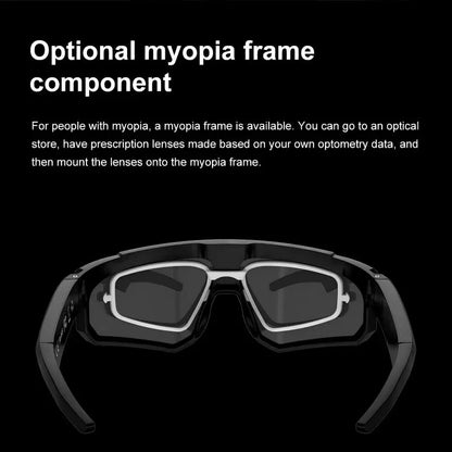 Lenovo 1600w AI Smart Camera Glasses Anti-shake 1080P Video Photo Cycling Sport ChatGPT Sunglasses DualMic 32GB Windproof Goggle