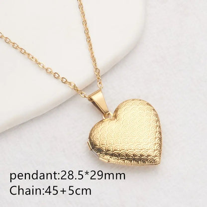 Openable Photo Picture Locket Necklace Valentine's Day DIY Necklace Floral Heart Necklace Friendship Necklace