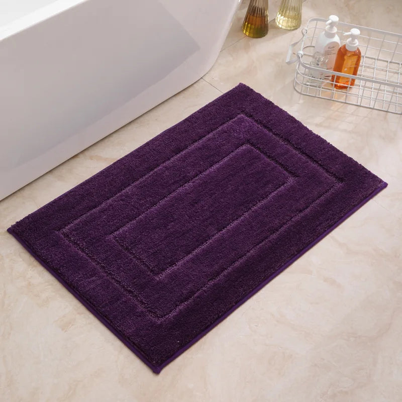 Thickened Bathroom Absorbent Floor Mat Solid Color Back Jacquard Quick-Drying Foot Pad Soft and Skin-Friendly Floor Carpet