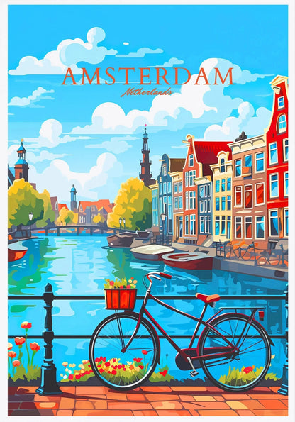 Denmark Portugal Holland Travel Poster Copenhagen Madeira Porto Canvas Painting Wall Art HD Picture for Living Room Home Decor