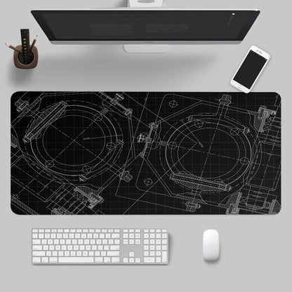 Mouse Pad Gaming Accessory Mechanical Drawings Home Large HD Mousepad XXL MousePads Natural Rubber Carpet Non-Slip Table Mat