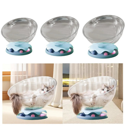Space Capsule Cat Bed Activity Center Breathable Universal Transparent Stable Pet Supplies Hammock for Indoor Cats Kitten