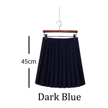 Black / Dark Blue Women Pleated Skirts Short Long Girl Women Summer High Waist Japanese JK Skirts Fashion Student Uniform Skirt