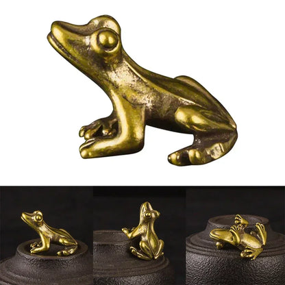 Ornament Frog Traditional Craft 1Pcs 22.9*15mm Accessories Brass Brass Frog Copper Animals Figurines Mini Durable