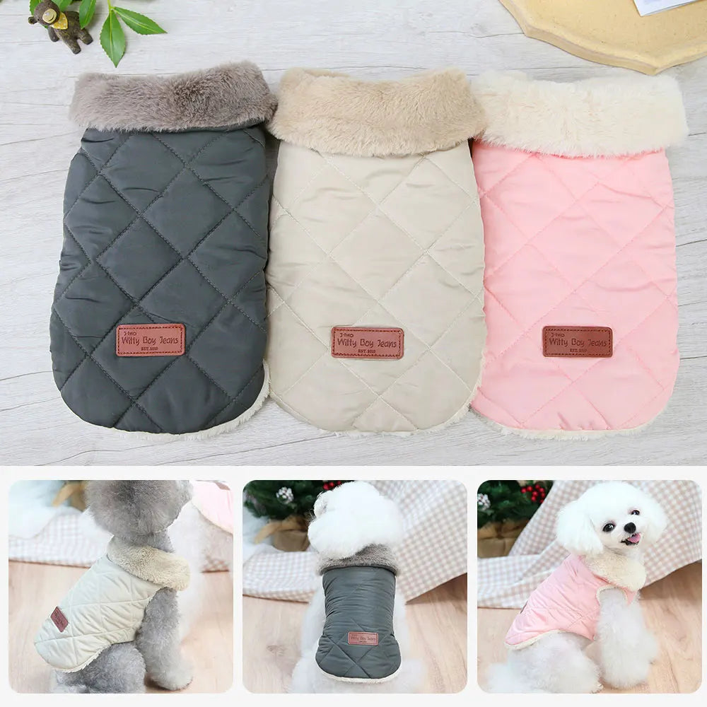 Winter Warm Pet Dog Jacket Clothes Pink Cute Small Medium Dogs Clothing Pet Puppy Cat Outfits French Bulldog Coat Vest Chihuahua