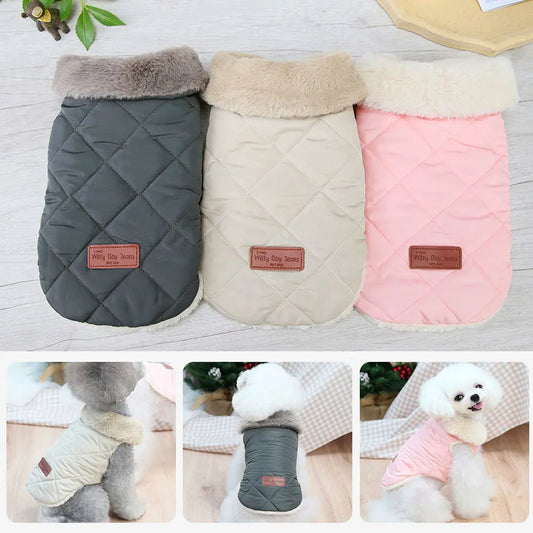 Winter Warm Pet Dog Jacket Clothes Pink Cute Small Medium Dogs Clothing Pet Puppy Cat Outfits French Bulldog Coat Vest Chihuahua
