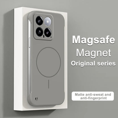 For Magsafe Frameless Magnetic Wireless Charging Phone Case For XIAOMI 14 13 13T 12 12X 11 15S 15 Pro Ultra Slim Hard Back Cover