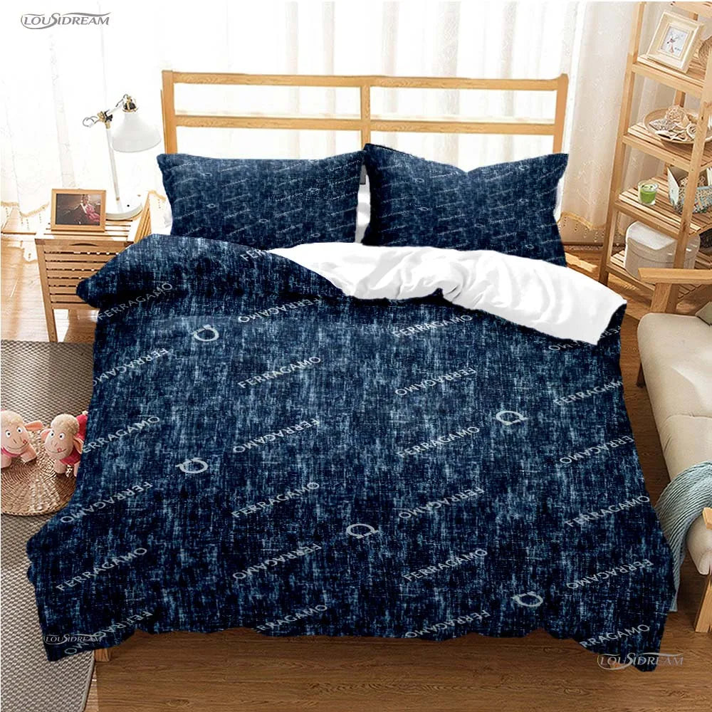 Fshion Luxury Brand Casal All Season Duvet Cover Comforter Bedding Set Soft Quilt Cover and Pillowcases Single/Double/Queen/King