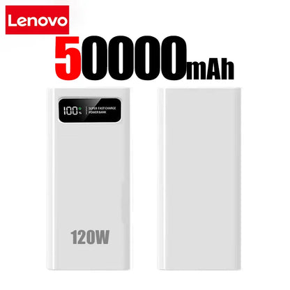 Lenovo 200000mAh LED Digital Display Power Bank High Capacity 120W Super Fast Charging Portable External Battery For IPhone NEW
