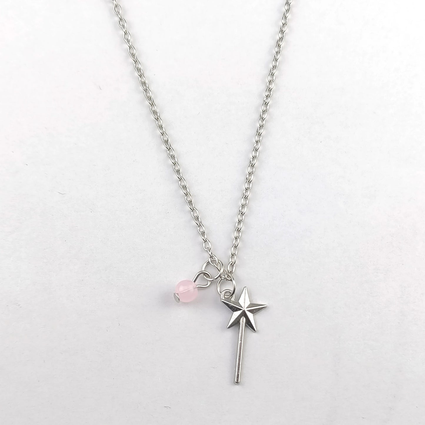 Wicked Necklace Glinda Rose Quartz Wand Necklace Elphaba Aventurine Hat Necklace Natural Gemstone Crystal Charm Necklace