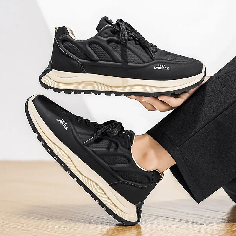 Men Shoes Fashion Male Shoes ﻿ Green Thick Sole Platform Wave Shoes Student Sneakers Increase Height Men Walking Shoes
