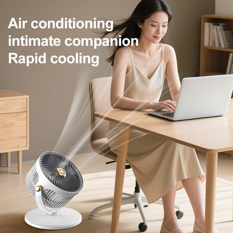 Modern Circulating Floor Fan 4-Height 5-Speed Quiet Adjustable Multi-Angle Desk Cooler for Home Kitchen Office & Camping