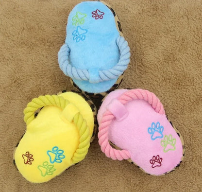Dogs Toy, Cute Plush Slipper Shape, Squeaky, Chew Play, 1Pcs, Pet Puppy Supplies, Factory Direct Dog Toys, Blue