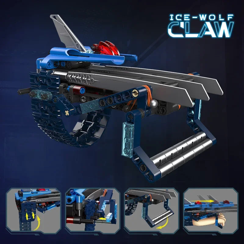 Creative Ice Wolf Claw Sword Model MOC Building Blocks DIY Anime Knife Bayonet Educational Bricks Toys For Childrens Boys Gifts