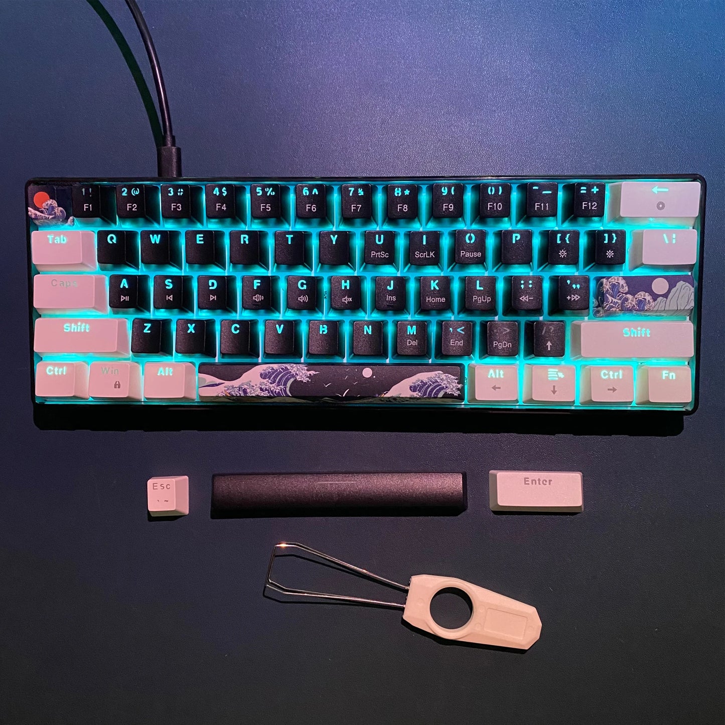 60% Gaming Mechanical Keyboard Ultra Compact Mini 61 Key with Blue Switches Game Keyboard Anti-Ghosting Keys