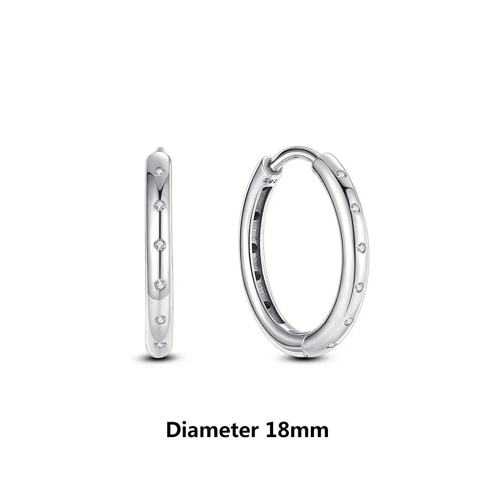 New 2026 Original 925 Sterling Silver Earrings For Women Piercing Hoop Love Heart Earings Rose Gold Wedding Gift Luxury Jewelry