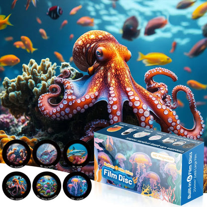 4K Galaxy Projector Lamp Disc HD Star Projector Night Disc Planetarium Projector - 6 Pcs Animal Series (Projector Not Included)
