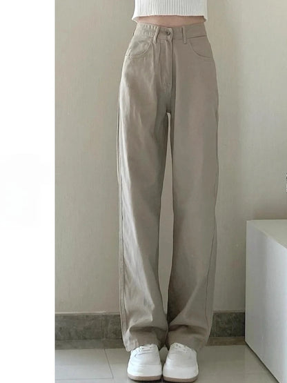 Autumn Kaqi White Jeans Women Wide Leg Pants Mom Femme Y2K Jeans Bermuda Woman Trousers Clothing Pantalones Spodnie Damskie