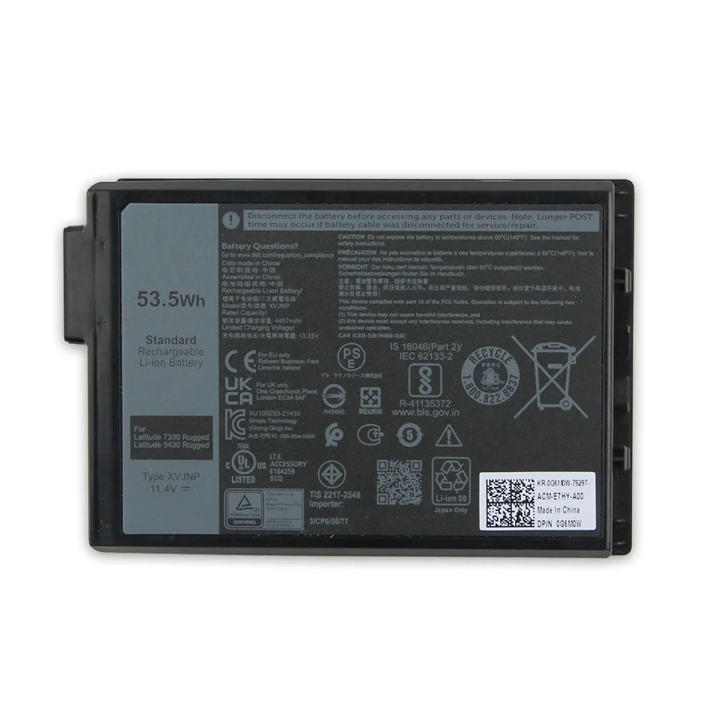 Replacement Battery XVJNP For Dell Latitude 7330 Rugged Latitude 5430 6JRCP With Tool 4457mAh
