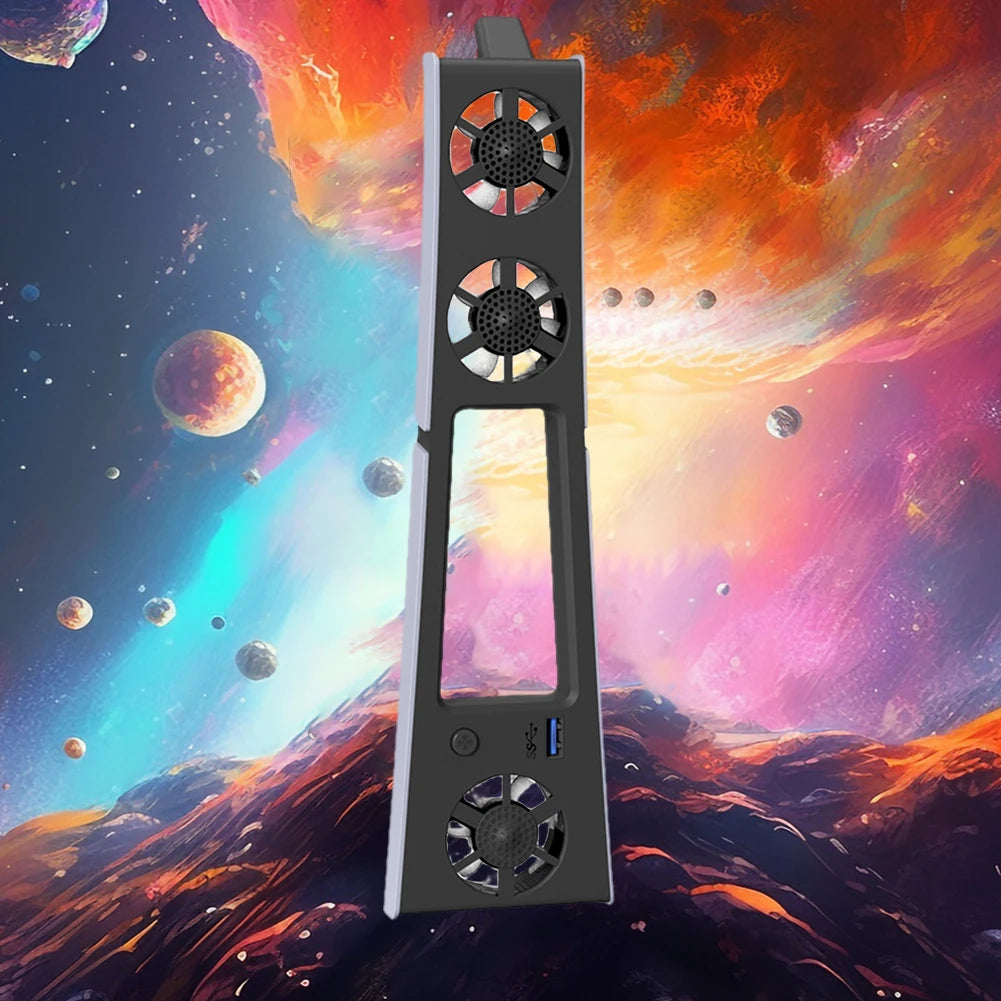 Cooling Fan for PS5 Slim Console with USB 3.0 Port Efficient Cooling System with Adjustable Speed Quiet Cooler Fan