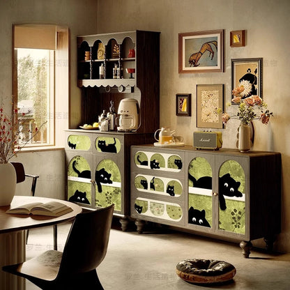 Shelves Dining Cabinet Standing Organizer Door Tall Living Room Cabinet Black Entryway Meuble De Rangements Home Accessories
