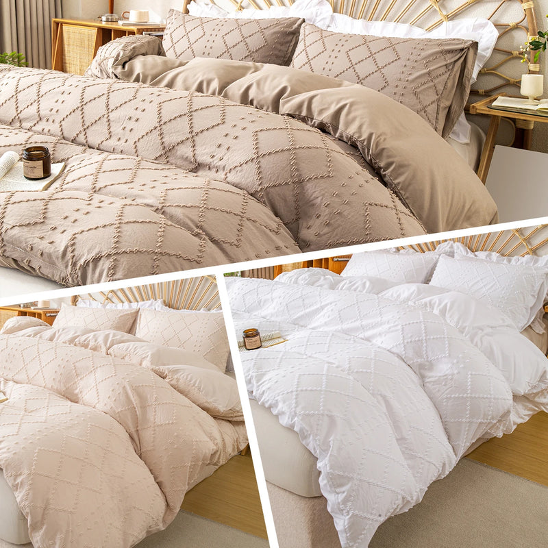3pcs Cutting Flower Bedding Set with Zip Closure - Polyester, All-Season Comforter Set (Comforter & Pillow Shams Not Included)