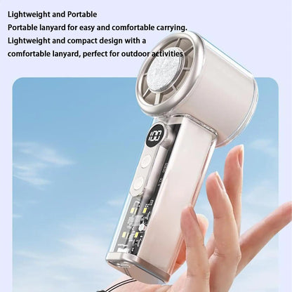 Portable Handheld Fan 5000mAh USB Rechargeable With Lanyard 100 Speeds Handheld Mini Fan For Home Travel Dormitory Picnic