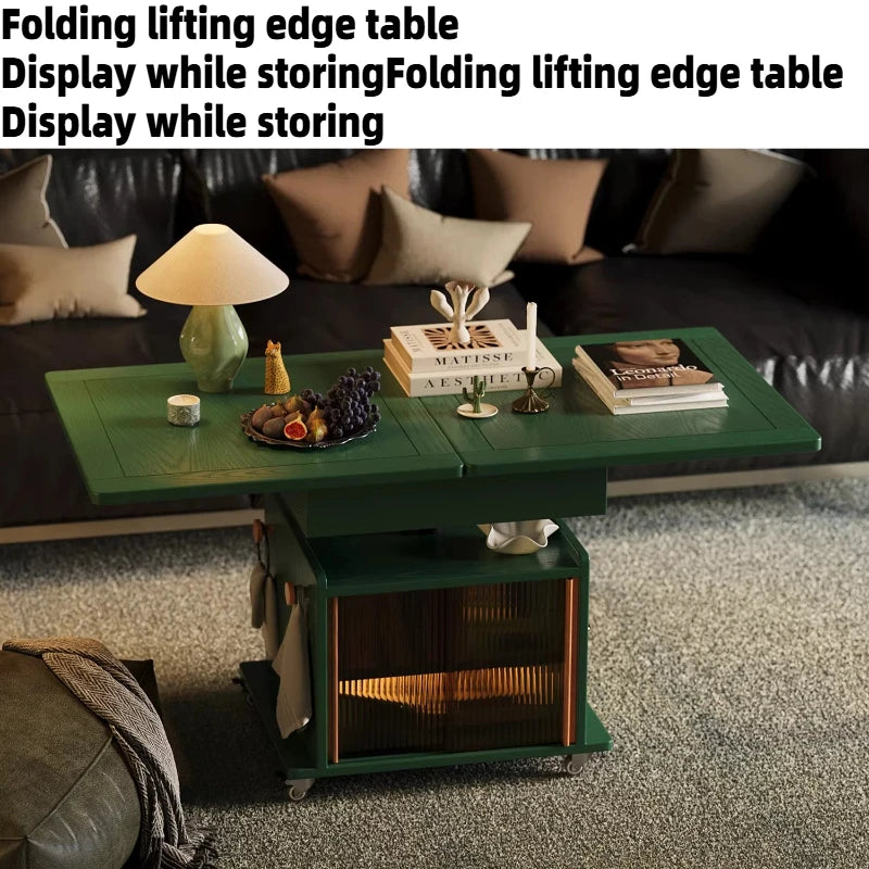 Mobile Small 60cm Coffee Table Home Living Room Luxury Folding Lounge Center Side Table Carts Mesa De Centro Nordic Furniture