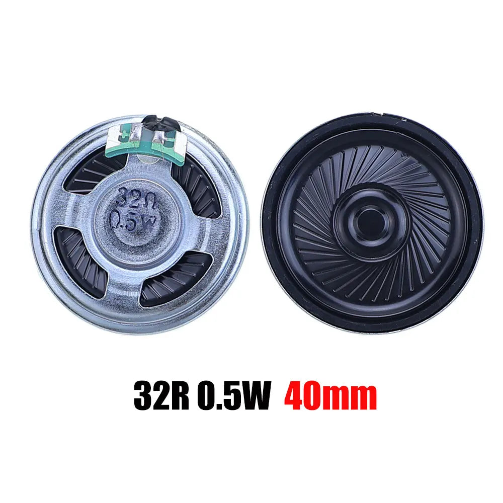 2PCS 8R 32R 0.5W 1W 2W Mini Speaker 8 Ohm 32 Ohm Loud Speaker Diameter 20mm 23mm 26mm 28mm 30mm 32mm 36mm 40mm 45mm Loudspeaker