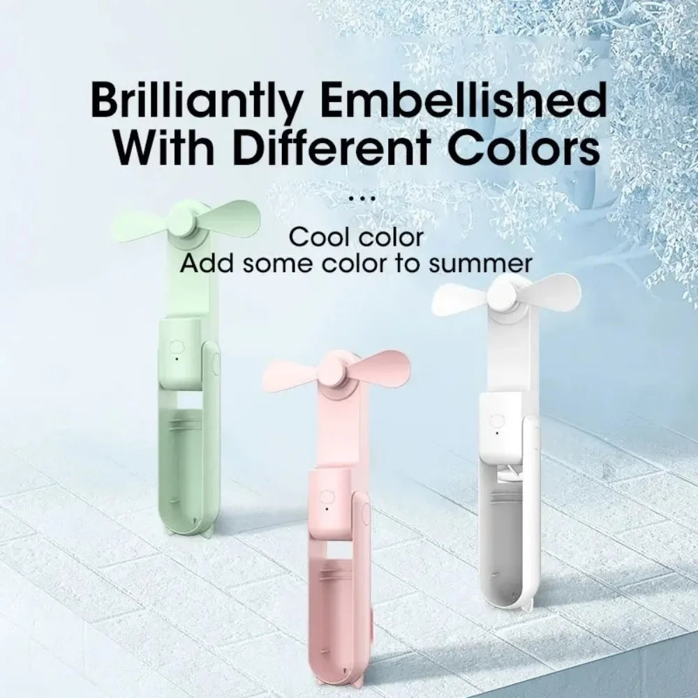 Portable Mini Handheld Fan USB Rechargeable Adjustable Foldable Handheld Fan Suitable for Women, Travel, Outdoor Use Gift