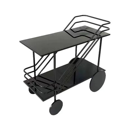 Dining car, iron art small cart, multifunctional, movable tea cart, dessert, food side, wine rack, restaurant side table