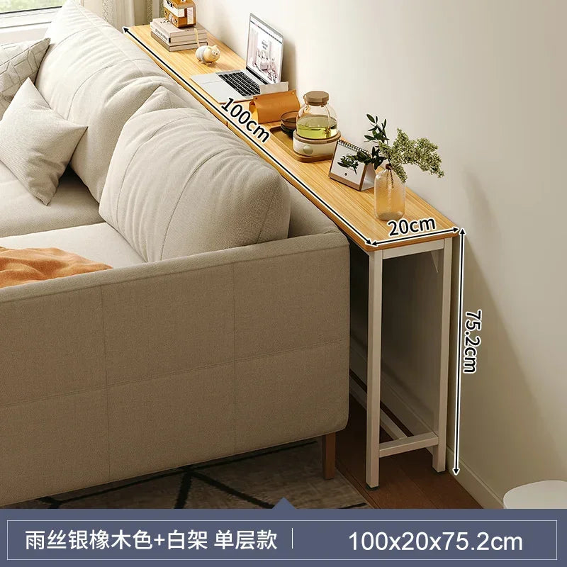 Multi-functional Living Room Long Partition Rack Bed Tail Storage Table Rear Sofa Gap Narrow Side Table Space-Saving Furniture