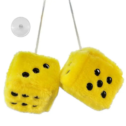 Fuzzy for Car Mirror Hanging Mirror Plush Pair Car Interior Decoration