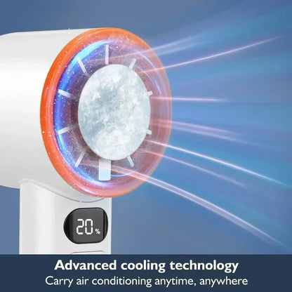 Lenovo With LED Digital Display Portable Handheld Fan 3000mah Electric Hand Fan Ice Compress High-Speed Cooling New