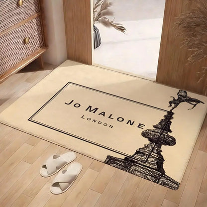 JO M-mALONE Makeup Brand Floor Mat Soft Flannel Rug Non-Slip Absorbent Mat For Bathroom Bedroom Home Decor