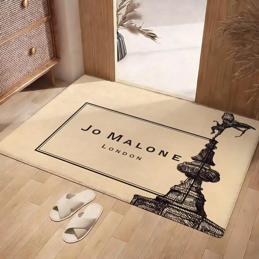 JO M-mALONE Makeup Brand Floor Mat Soft Flannel Rug Non-Slip Absorbent Mat For Bathroom Bedroom Home Decor