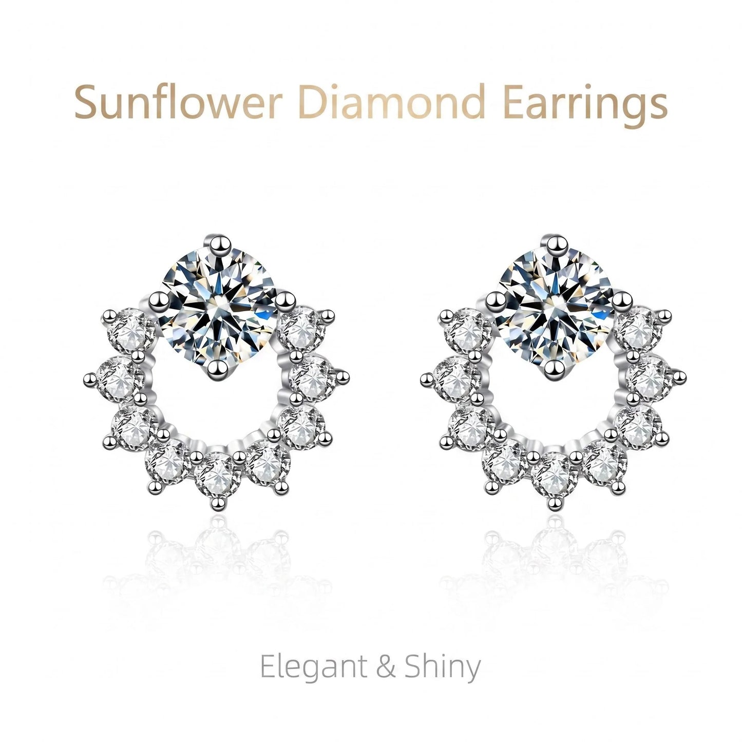Fine Jewelry 925 Sterling Silver Earrings Inlaid With Zircon Crystal Flower Earrings Charm Jewelry For Women Gift Engagement