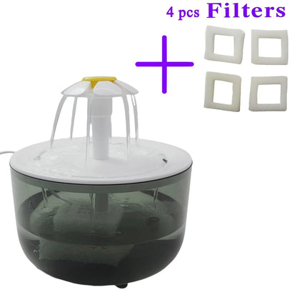 Pet Water Fountain with 4 Filters Auto Filter USB Electric Cat Drinker Bowl 1200mL Recirculate Filtring Cat Water Dispenser