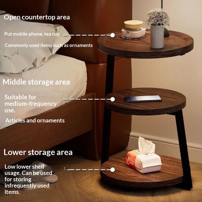 Coffee Table Vintage Multi Tier Small Round Side Table Bedside Nightstand Creative Designer Living Room Coffee Table Bedroom