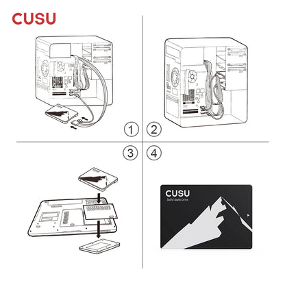 CUSU SSD 1TB 512GB 256GB 128GB SATA3 Hard Drive 2TB SSD SATA Solid State Disk for Laptop Desktop